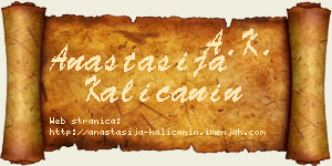 Anastasija Kaličanin vizit kartica